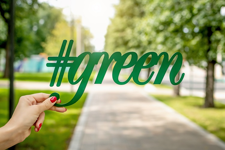 go green hashtag sign